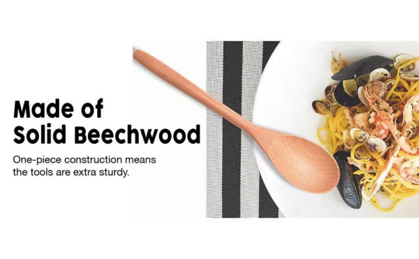 natural beech wood mixing spoon