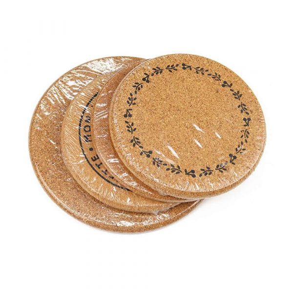 Natural cork coaster